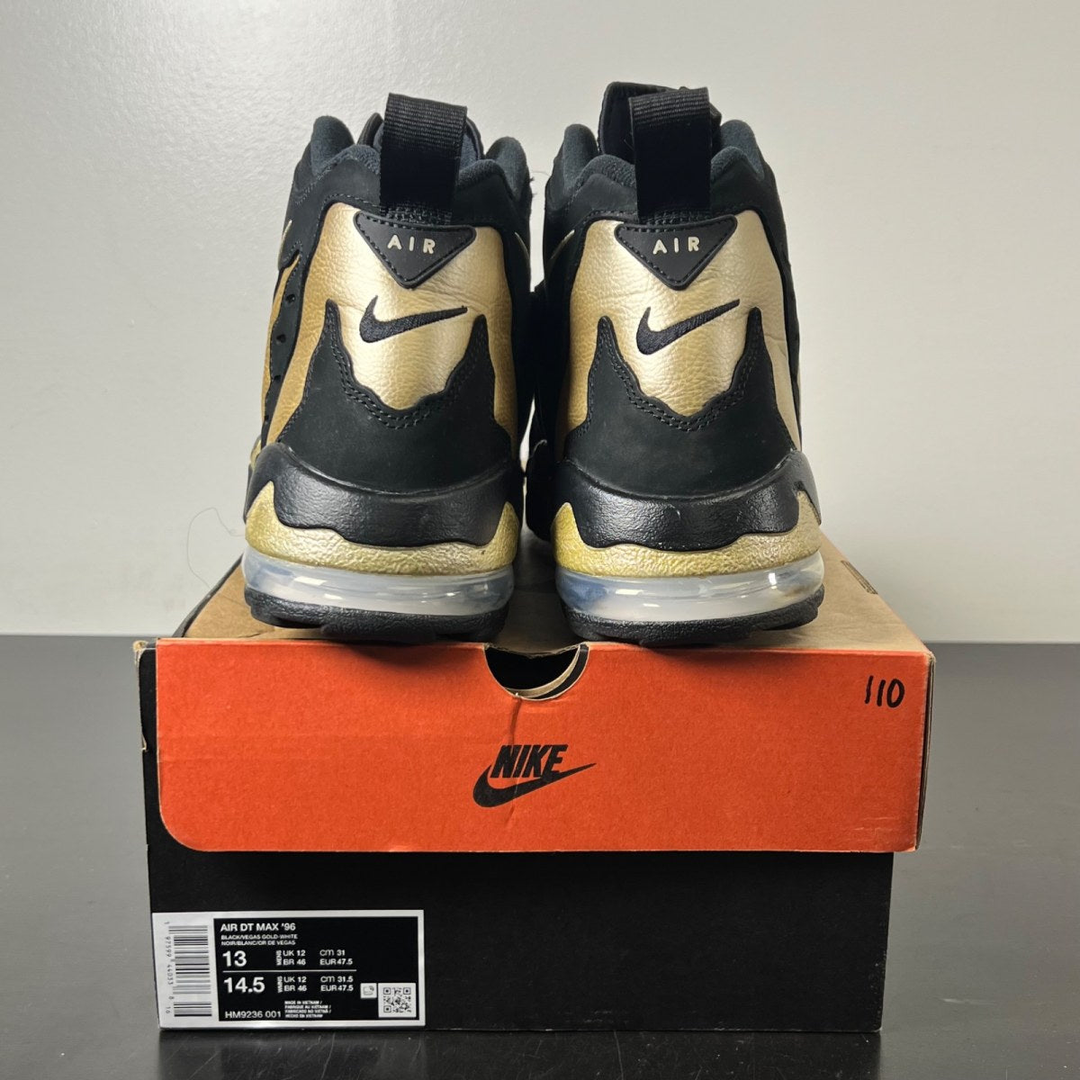 Nike Air DT Max '96 Black Vegas Gold 13 (Moderately Worn Pre-Owned)NikeBlack/Vegas Gold-White - Image 5