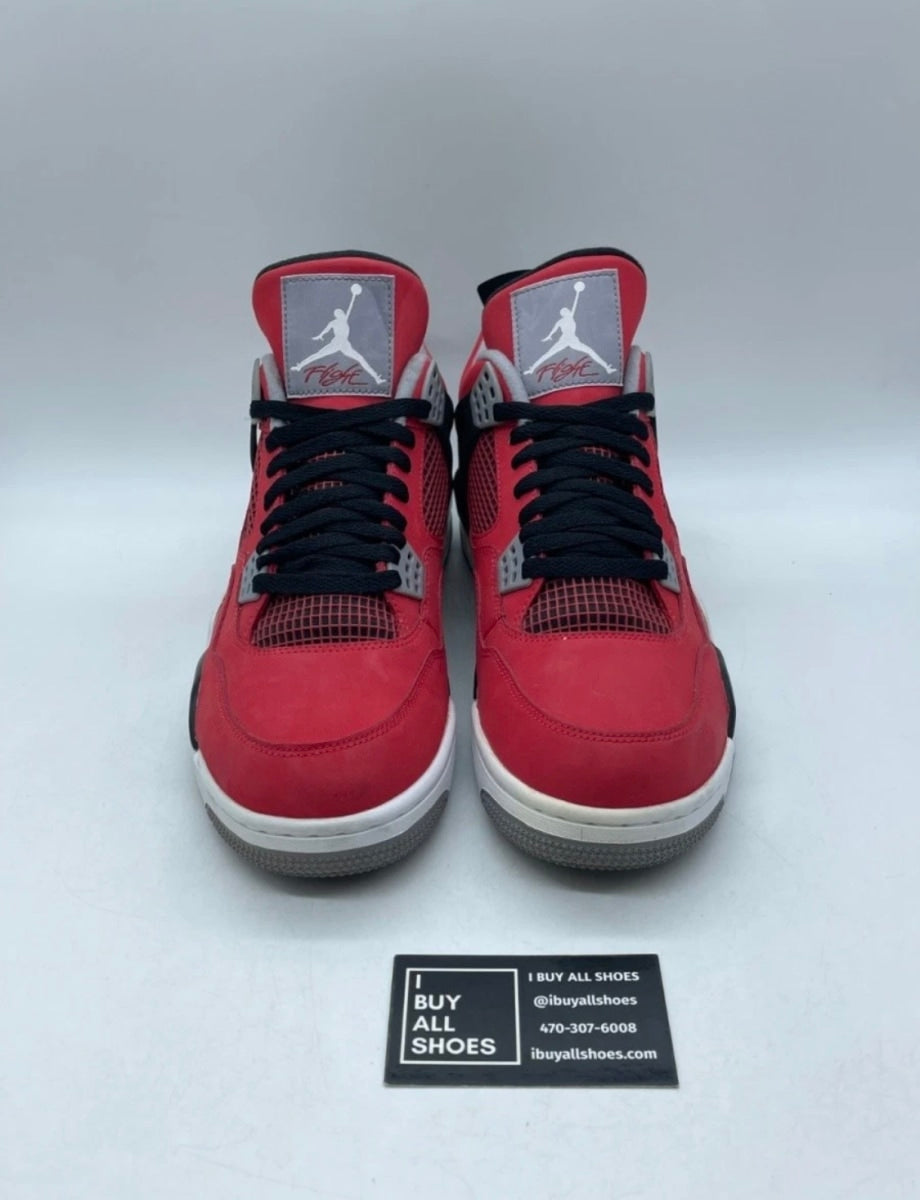 Jordan 4 Retro Toro Bravo 11.5 (Lightly Worn Pre-Owned)JordanFire Red/White-Black-Cement Grey - Image 2