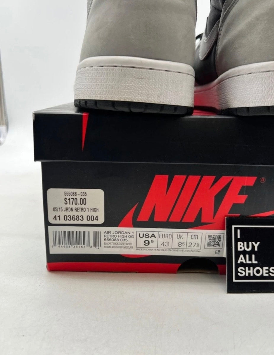 Jordan 1 Retro High Shadow 2.0 9.5 (Heavily Worn Pre-Owned)JordanBlack/White-Light Smoke Grey - Image 4