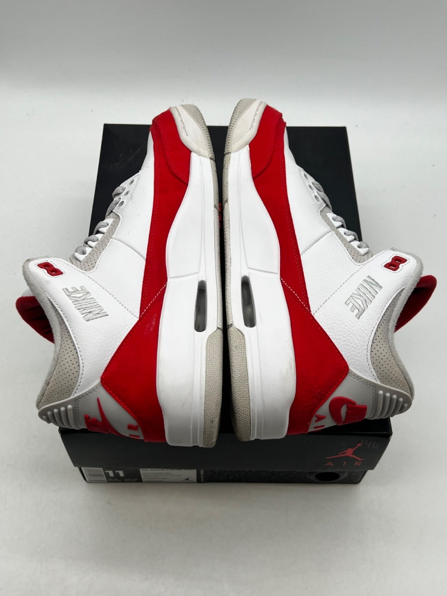 Jordan 3 Retro Tinker White University Red 11 (Moderately Worn Pre-Owned)JordanWhite/University Red-Neutral Grey - Image 7