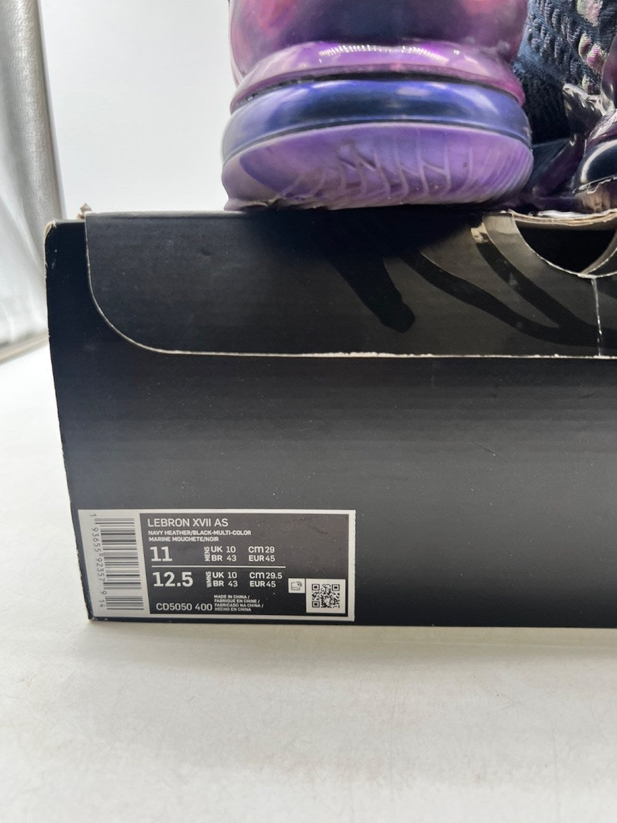 Nike LeBron 17 Monstars 11 (Lightly Worn Pre-Owned)NikeNavy Heather/Multi-Color-Black - Image 6