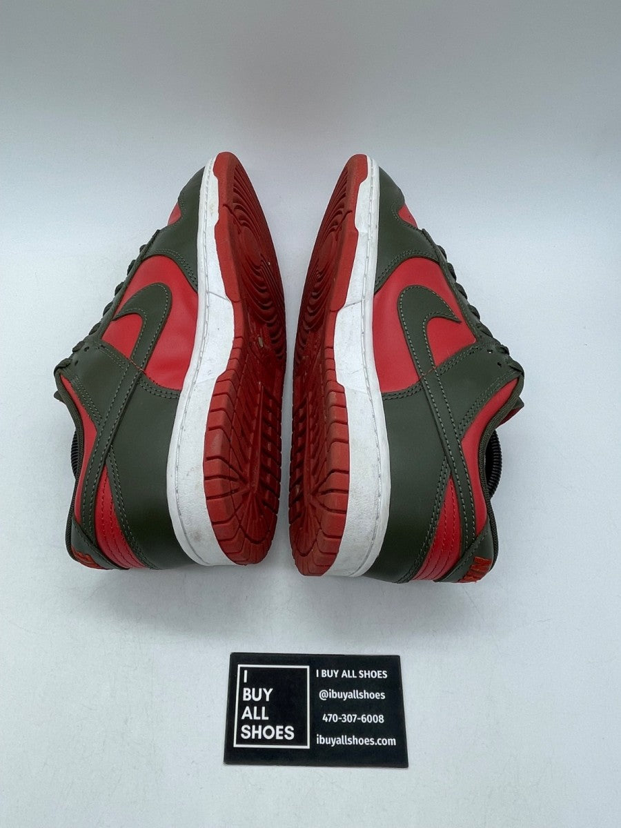 Nike Dunk Low Mystic Red Cargo Khaki 9.5 (Moderately Worn Pre-Owned) - Image 6