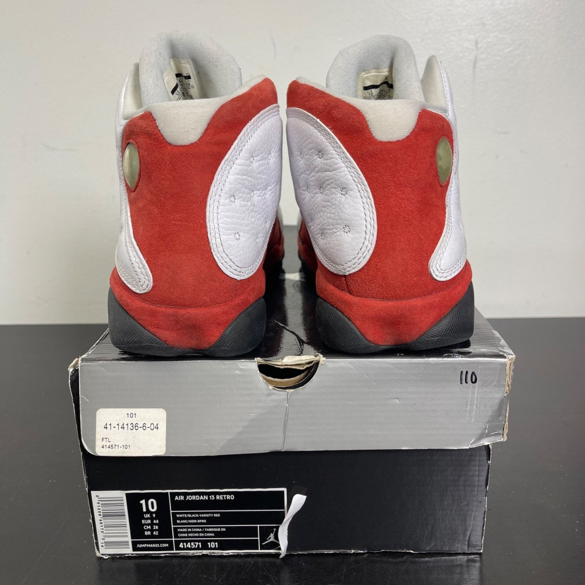 Jordan 13 Retro Cherry (2010) 10 (Moderately Worn Pre-Owned)JordanWhite/Black-Varsity Red - Image 4