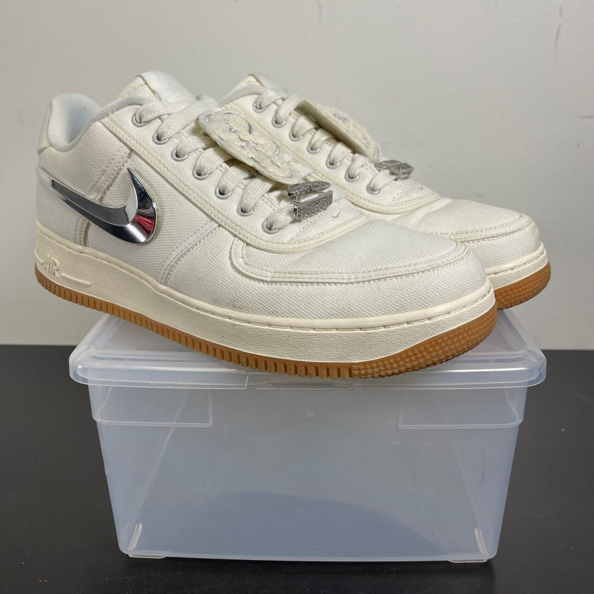Nike Air Force 1 Low Travis Scott Sail 11.5 (Moderately Worn Pre-Owned)NikeSail/Sail-Gum Light Brown - Image 1