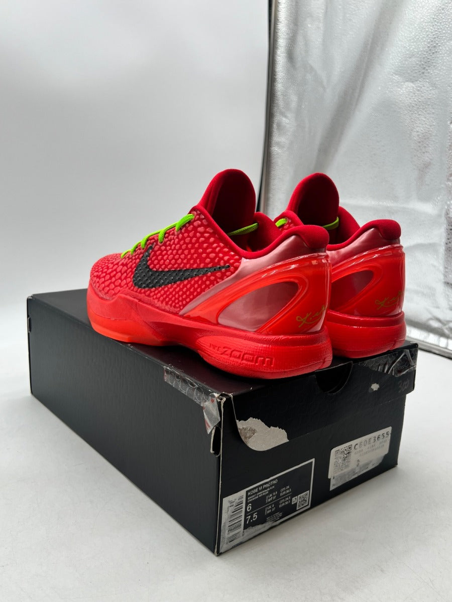 Nike Kobe 6 Protro Reverse Grinch 6 (Lightly Worn Pre-Owned)NikeBright Crimson/Black/Electric Green - Image 5