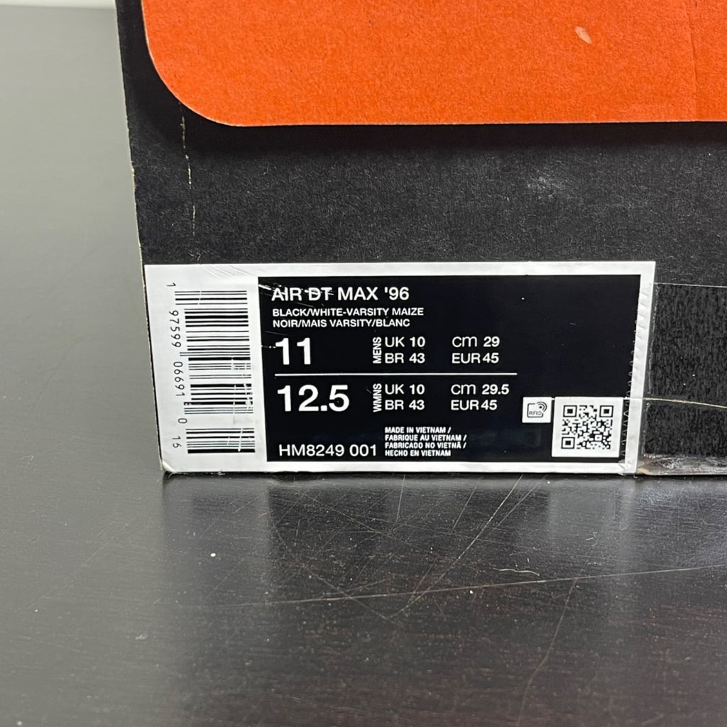 Nike Air DT Max '96 Black White (2024) 11 (Moderately Worn Pre-Owned)NikeBlack/White/Varsity Maize - Image 7