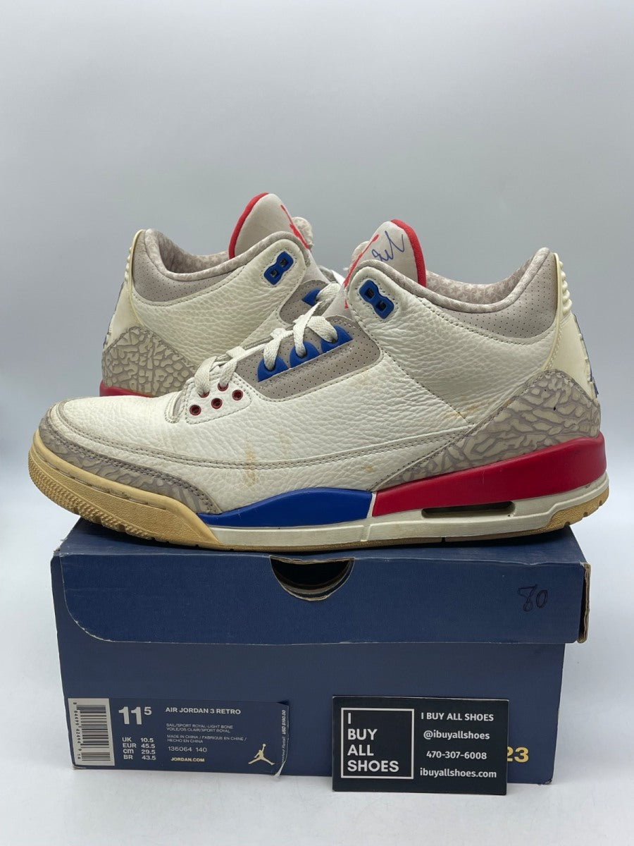 Jordan 3 Retro International Flight 11.5 (Heavily Worn Pre-Owned) - Image 1
