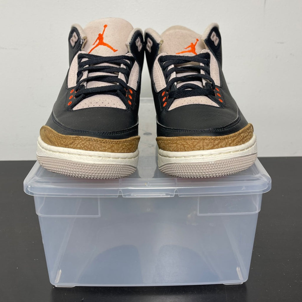 Jordan 3 Retro Desert Elephant 11 (New Pre-Owned)JordanBlack/Rush Orange/Fossil Stone/Sail - Image 2