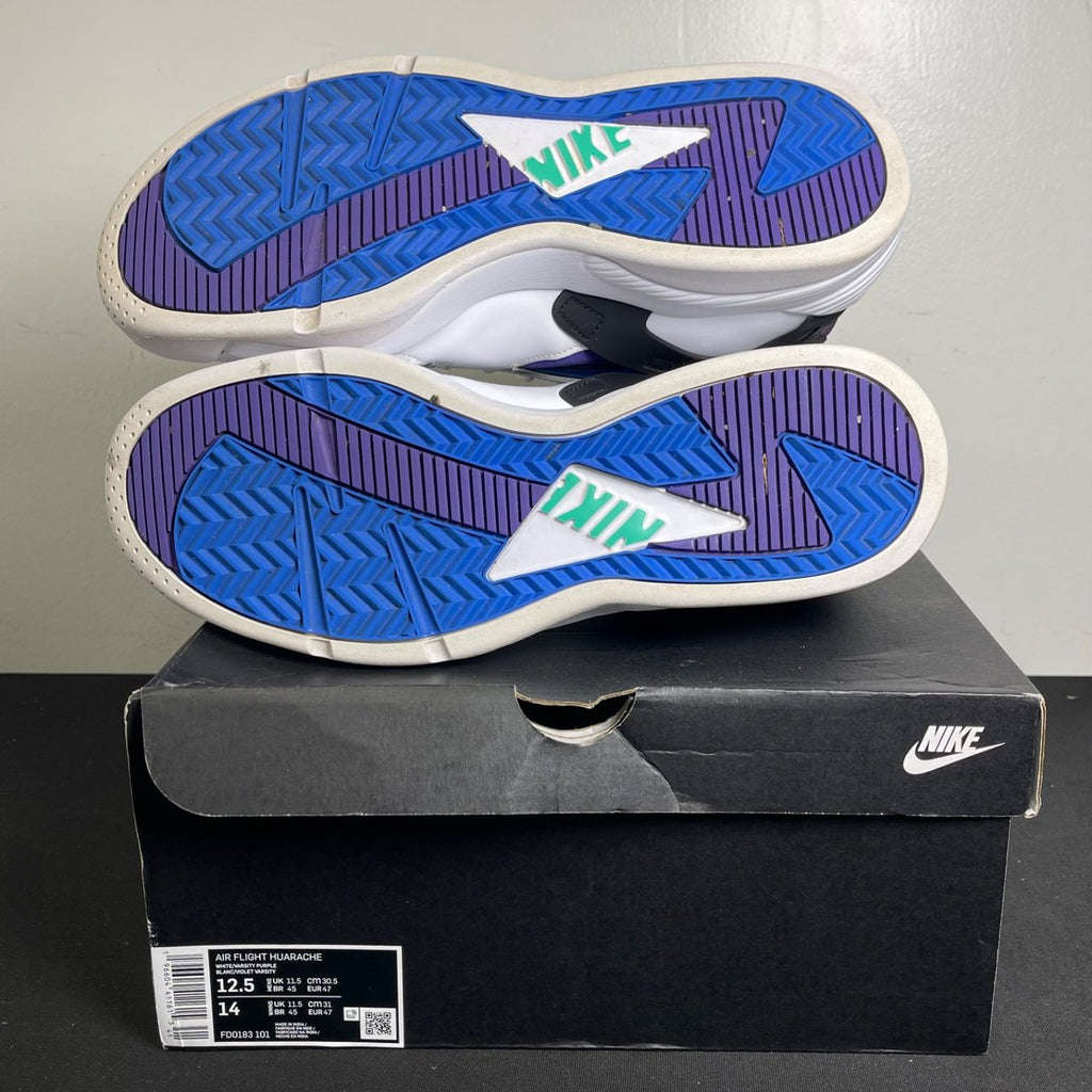 Nike Air Flight Huarache OG White Varsity Purple (2023) (Size 12.5) - aux