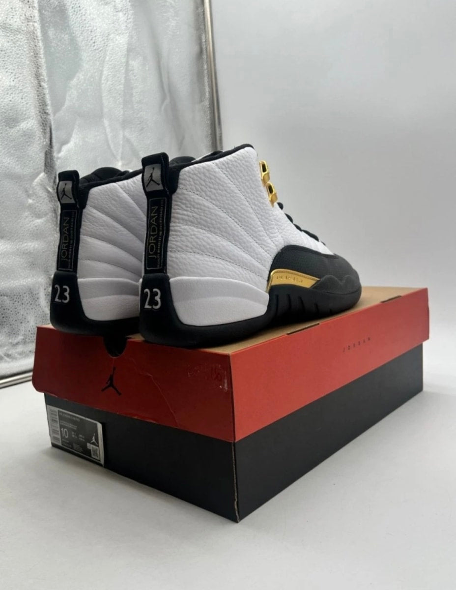 Jordan 12 Retro Royalty Taxi 10 (Lightly Worn Pre-Owned)JordanWhite/Black-Metallic Gold - Image 5