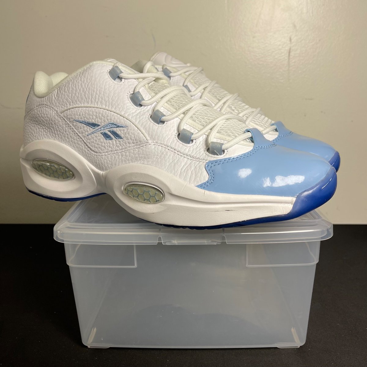 Reebok Question Low Patent Toe Carolina Blue (Size 14) - aux
