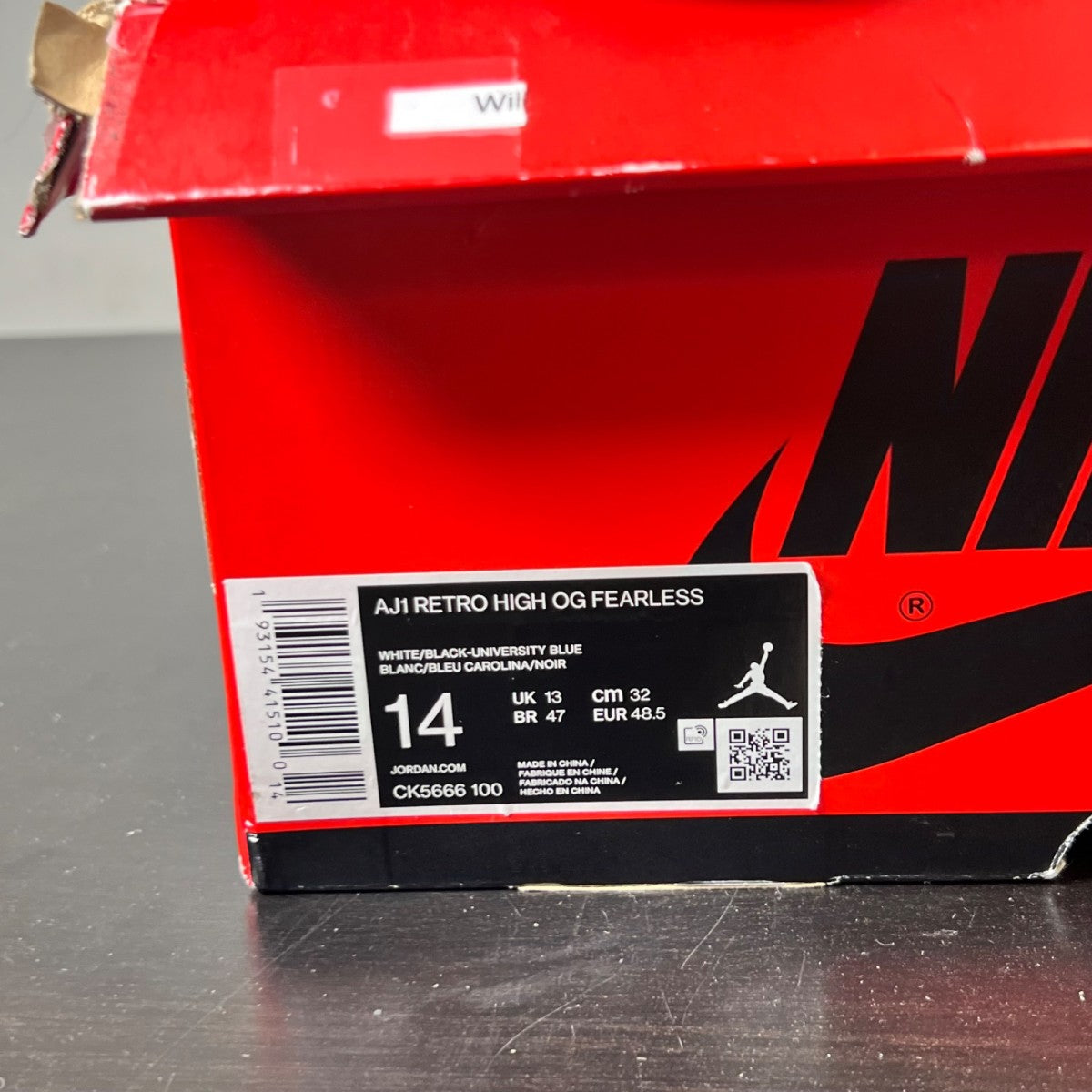 Jordan 1 Retro High Fearless UNC Chicago (Size 14) Moderately Worn - Image 5