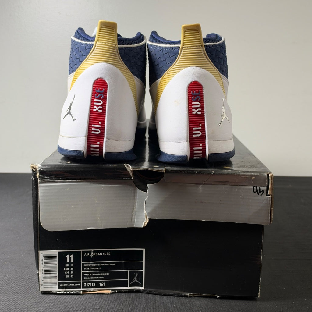 Jordan 15 SE White Navy Red (Size 11) - Image 5