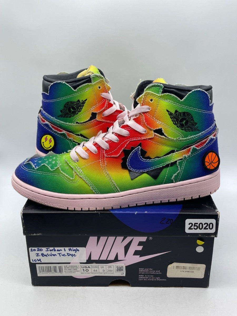 Jordan 1 Retro High J Balvin 10 (Moderately Worn Pre-Owned)JordanMulti-Color/Black-Pink Foam-Multi-Color - Image 1