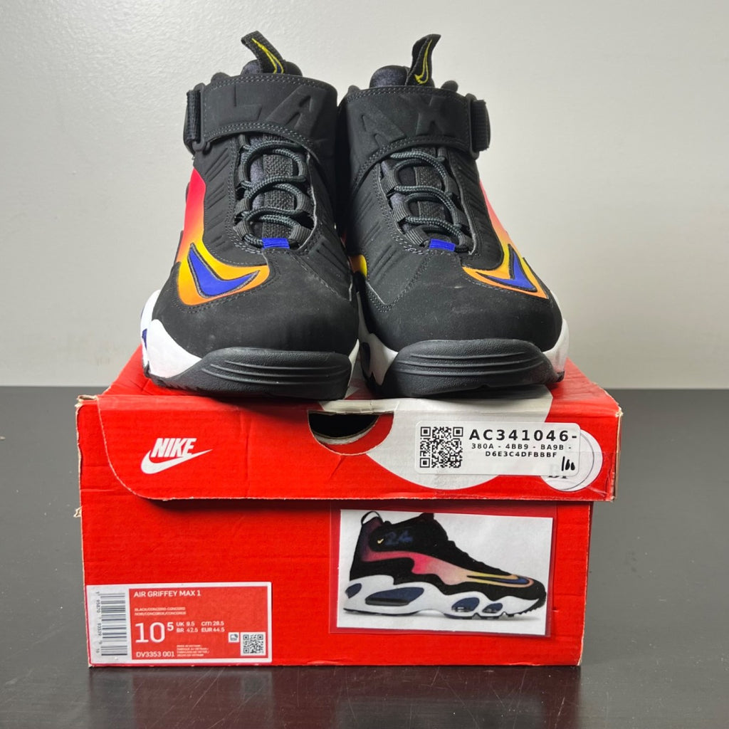 Nike Air Griffey Max 1 Los Angeles 10.5 (Lightly Worn Pre-Owned)NikeBlack/Concord/Yellow Strike - Image 2