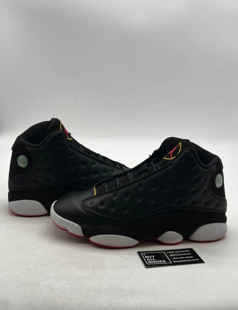 Jordan 13 Retro Playoffs (2023) 10 (Moderately Worn Pre-Owned)JordanBlack/Varsity Red-White-Vibrant Yellow - Image 1