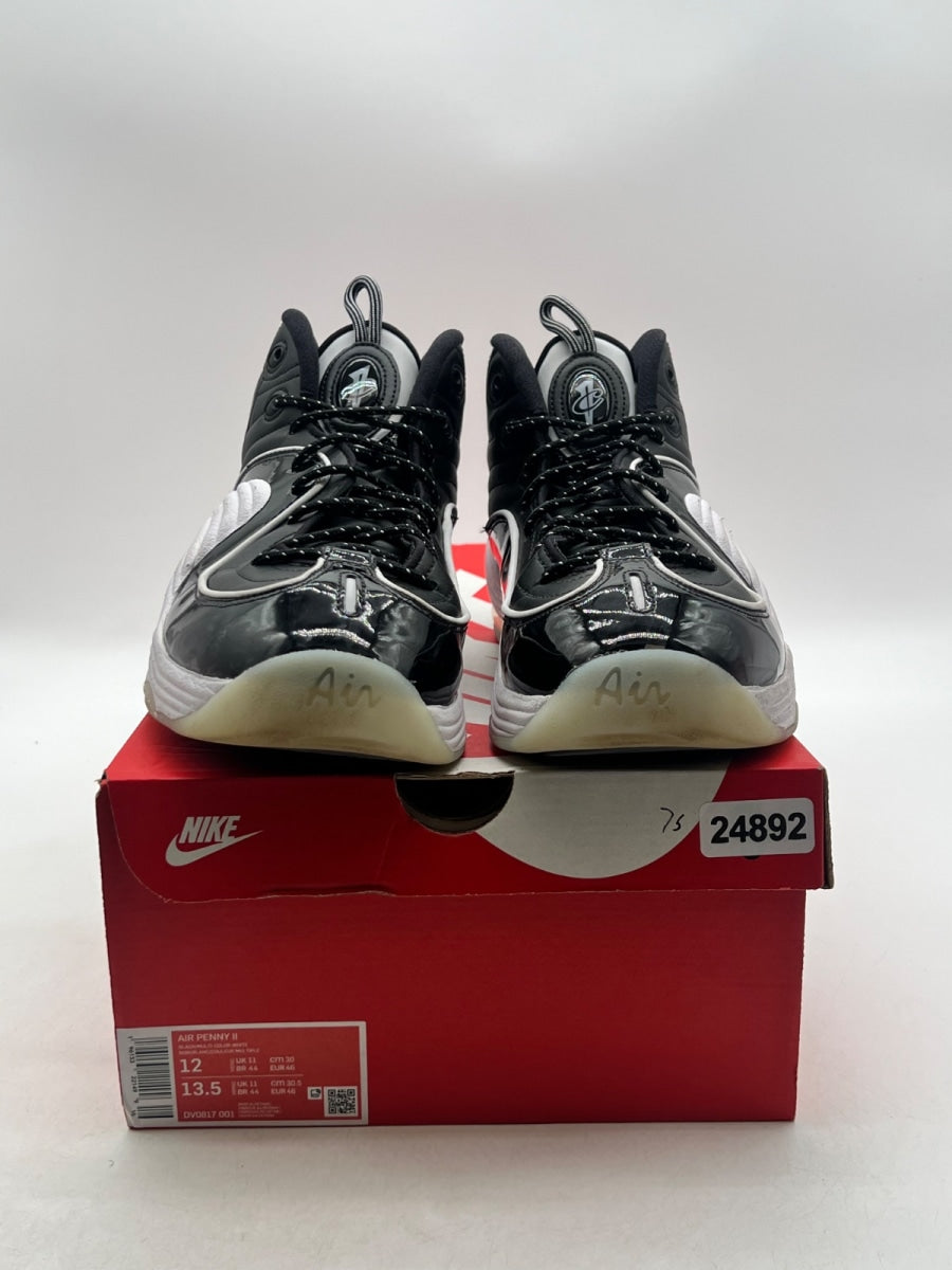 Nike Air Penny 2 Black Patent Football Grey 12 (Moderately Worn Pre-Owned)NikeBlack/Multi Color/White/Football Grey - Image 2