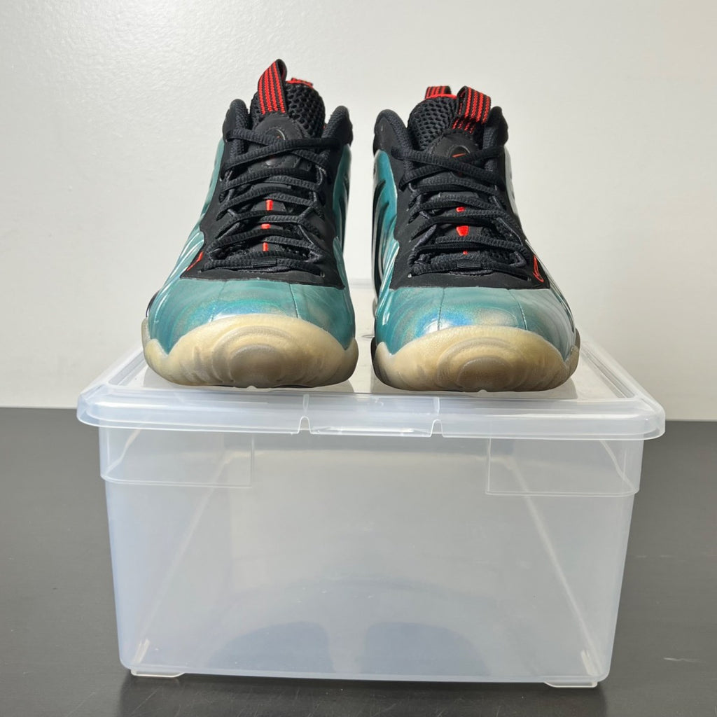 Nike Air Foamposite One Gone Fishing (GS) 7Y (Lightly Worn Pre-Owned)NikeDk Emerald/Black-Challenge Red - Image 2