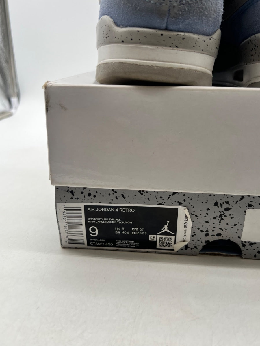 Jordan 4 Retro University Blue 9 (Moderately Worn Pre-Owned)JordanUniversity Blue/Tech Grey-White-Black - Image 6