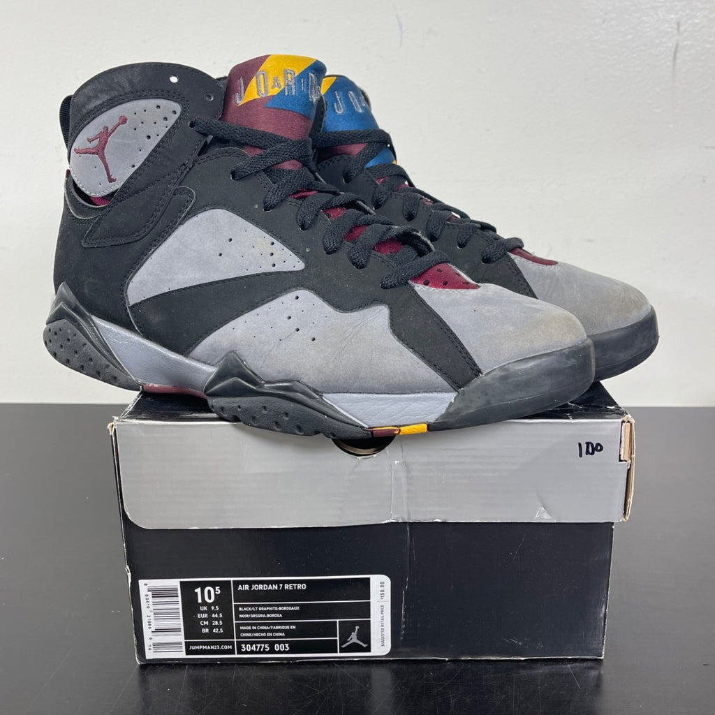 Jordan 7 Retro Bordeaux (2011) 10.5 (Moderately Worn Pre-Owned)JordanBlack/Light Graphite-Bordeaux - Image 1