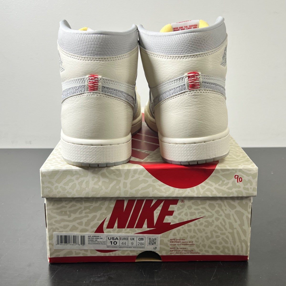 Jordan 1 Retro High OG Sail University Red 10 (Lightly Worn Pre-Owned)Jordan - Image 4