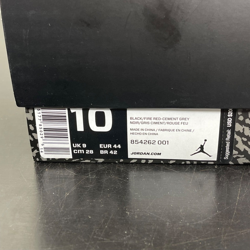Jordan 3 Retro Black Cement (2018) 10 (Moderately Worn Pre-Owned)JordanBlack/Fire Red-Cement Grey-White - Image 7