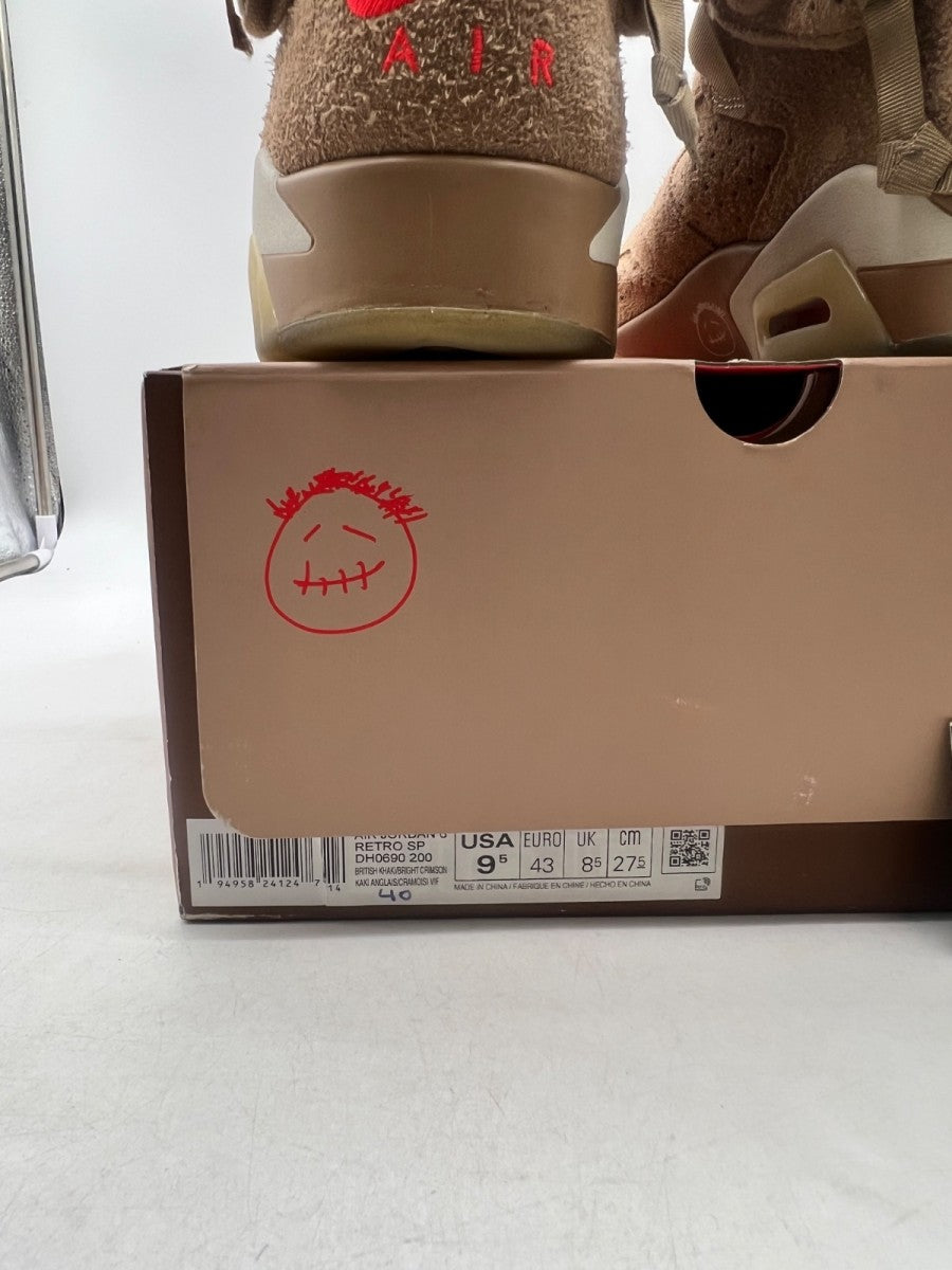 Jordan 6 Retro Travis Scott British Khaki 9.5 (VNDS Pre-Owned) - Image 6