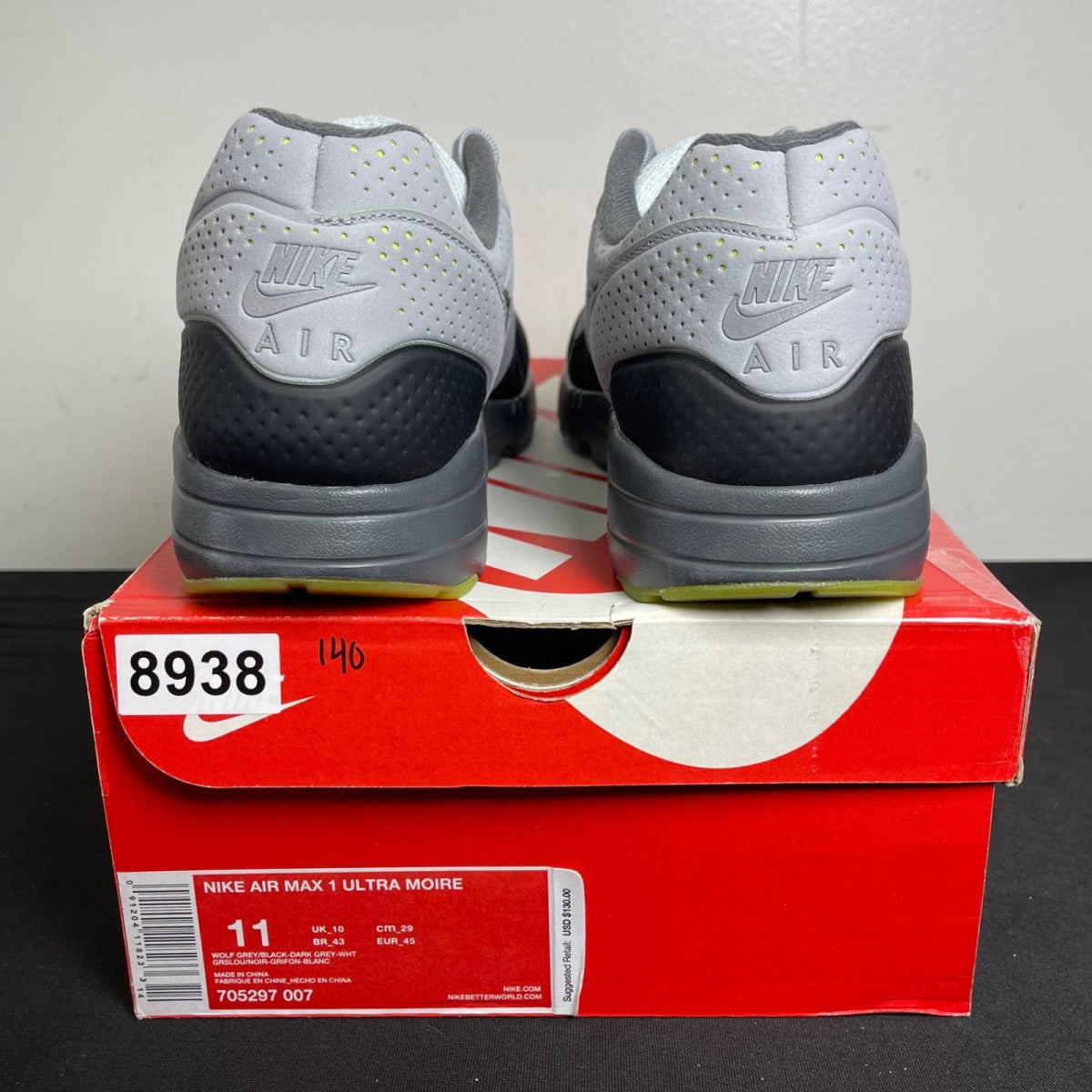 Nike Air Max 1 Ultra Moire Wolf Grey Volt (Size 11) - Image 4