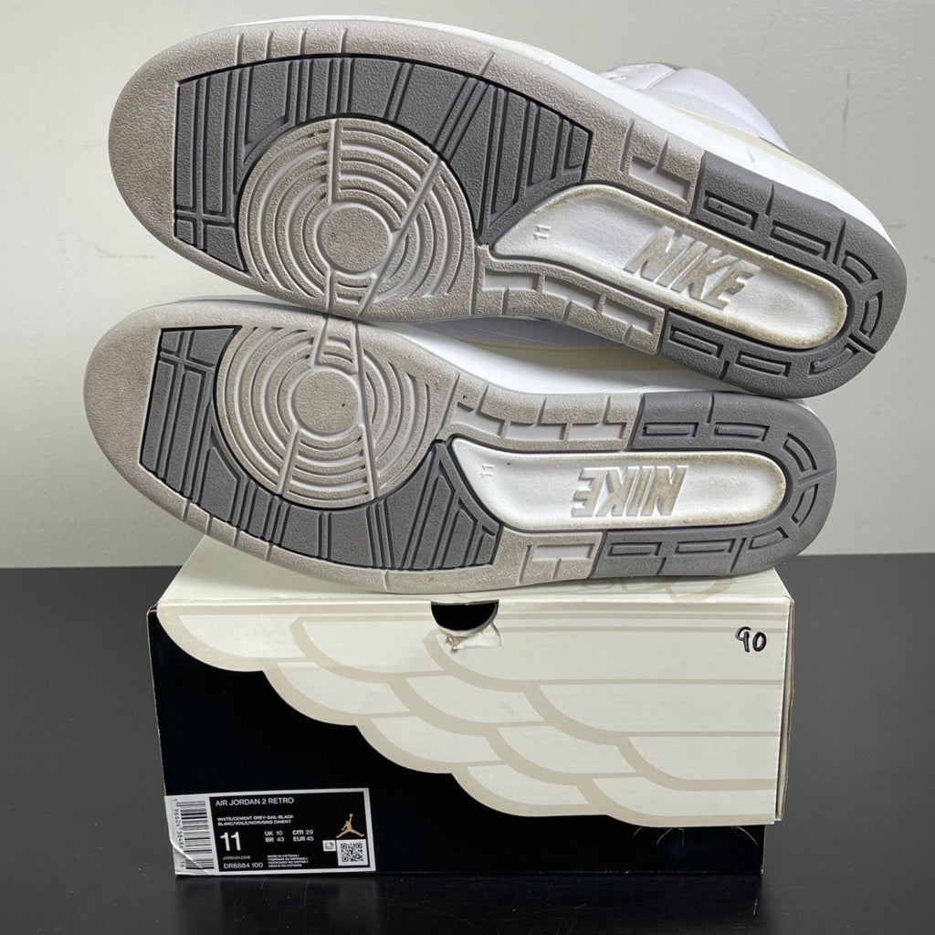 Jordan 2 Retro Cement Grey 11 (Moderately Worn Pre-Owned)JordanWhite/Cement Grey/Sail/Black - Image 5
