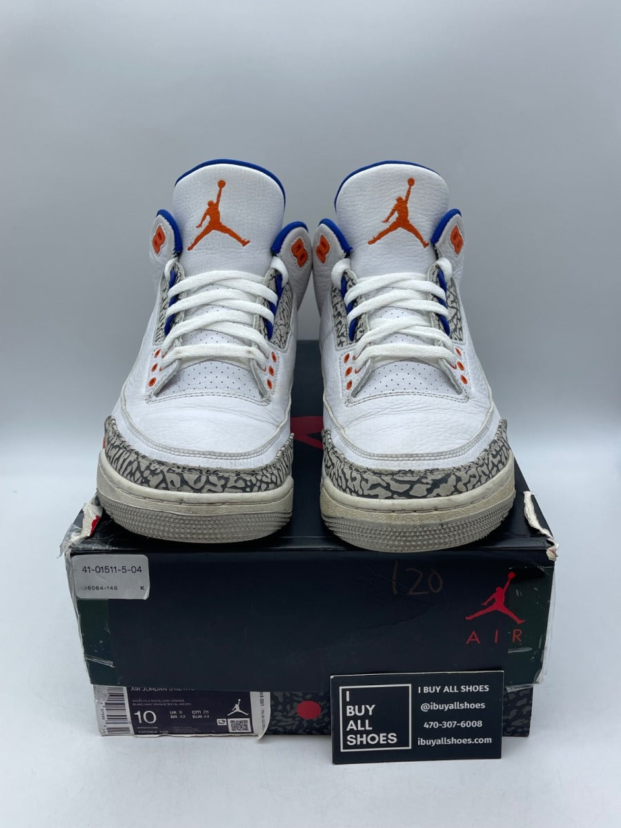 Jordan 3 Retro Knicks 10 (Moderately Worn Pre-Owned) - Image 2