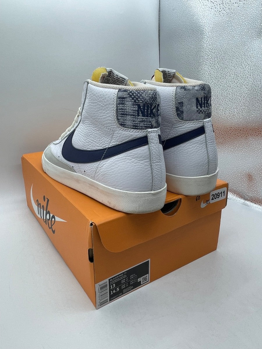 Nike Blazer Mid '77 White Midnight Navy Sail Gym Red 13 (Moderately Worn Pre-Owned) - Image 4