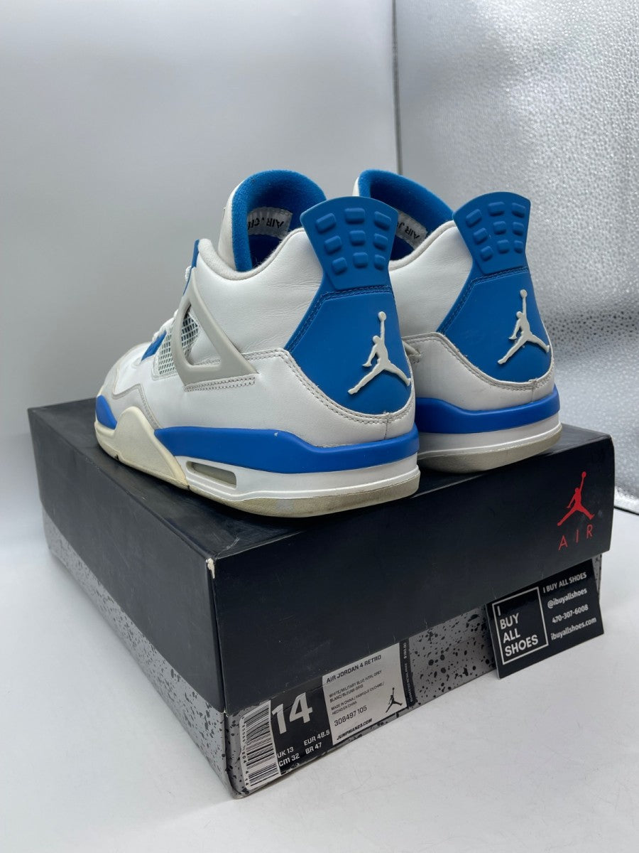 Jordan 4 Retro Military Blue (2012) 14 (Heavily Worn Pre-Owned) - Image 4