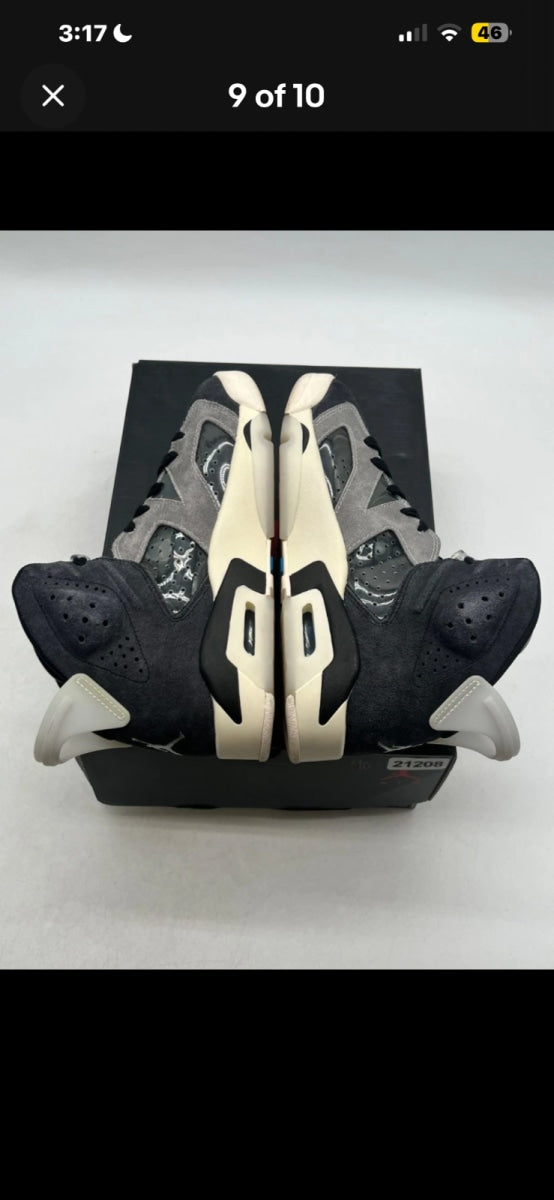 Jordan 6 Retro Tech Chrome (Women's) 7.5W (Lightly Worn Pre-Owned)JordanBlack/Light Smoke Grey-Sail-Chrome - Image 9