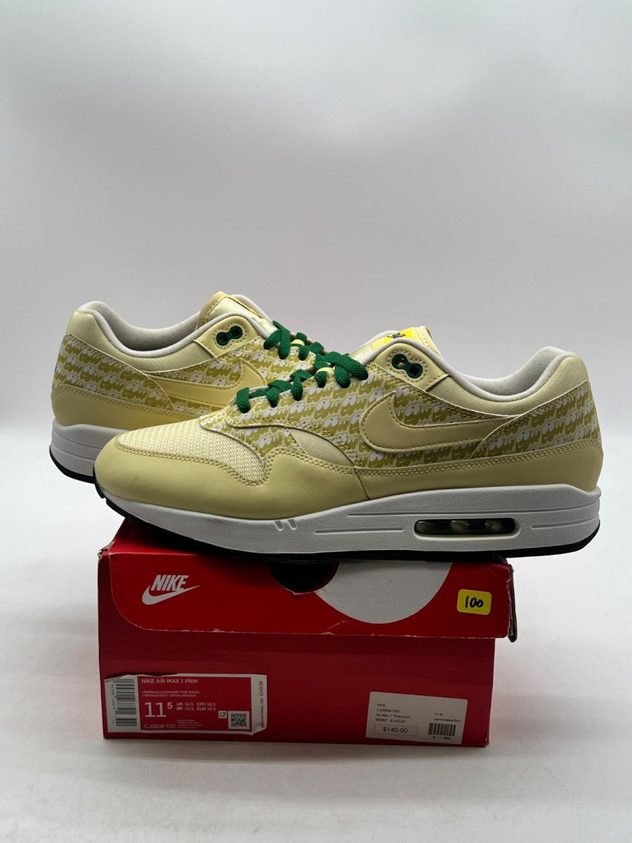 Nike Air Max 1 Lemonade (2020) 11.5 (Lightly Worn Pre-Owned)NikeLemonade/Lemonade-Pine Green-True White - Image 1