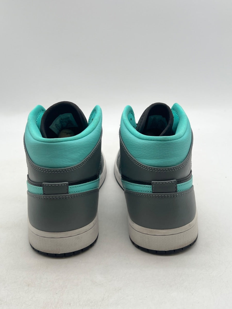 Jordan 1 Mid Grey Aqua 10.5 (Lightly Worn Pre-Owned)JordanBlack/Light Aqua-Dark Smoke Grey - Image 5