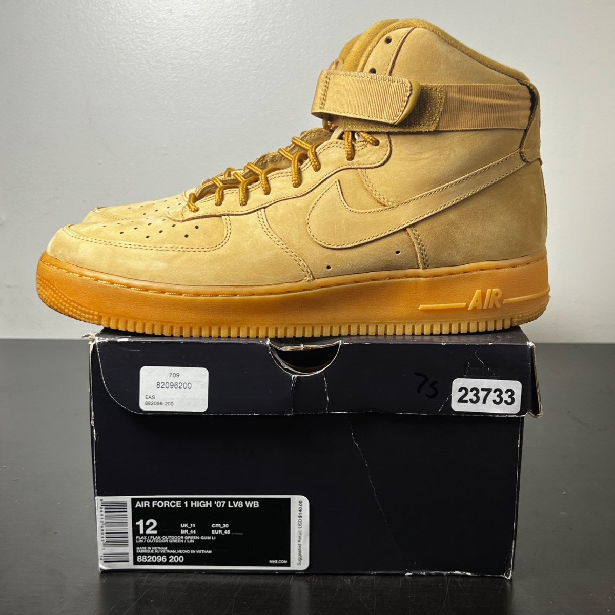 Nike Air Force 1 High Flax (2018) 12 (Moderately Worn Pre-Owned)NikeFlax/Flax-Outdoor Green-Gum Light Brown - Image 3
