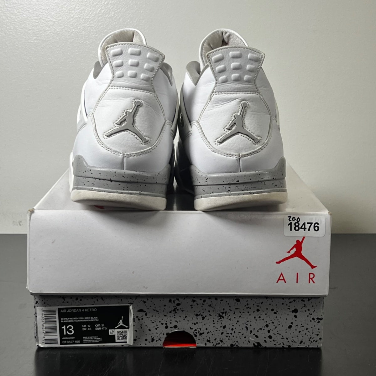 Jordan 4 Retro White Oreo (2021) 13 (Moderately Worn Pre-Owned)JordanWhite/Tech Grey-Black-Fire Red - Image 4