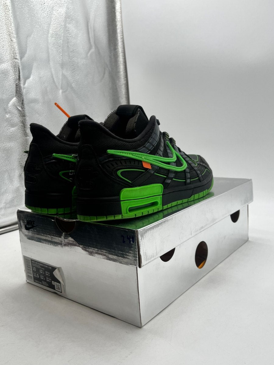Nike Air Rubber Dunk Off-White Green Strike 10 (Lightly Worn Pre-Owned)NikeBlack/White-Green Strike - Image 5