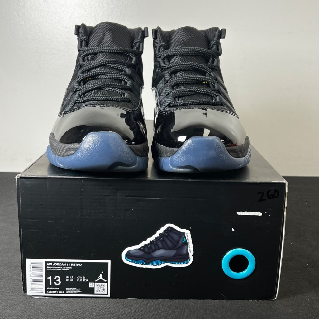 Jordan 11 Retro Gamma Blue (2025) 13 (Lightly Worn Pre-Owned)JordanBlack/Gamma Blue/Varsity Maize - Image 2