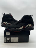 Jordan 8 Retro Playoffs (2013) 12 (Moderately Worn Pre-Owned)JordanBlack/True Red-White - Image 1