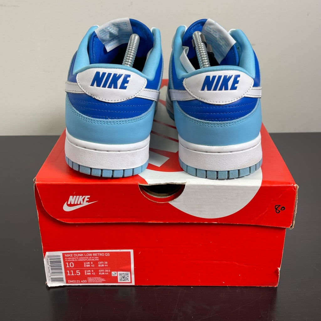 Nike Dunk Low Retro QS Argon (2022) 10 (Moderately Worn Pre-Owned)NikeFlash/White-Argon Blue-Flash - Image 4