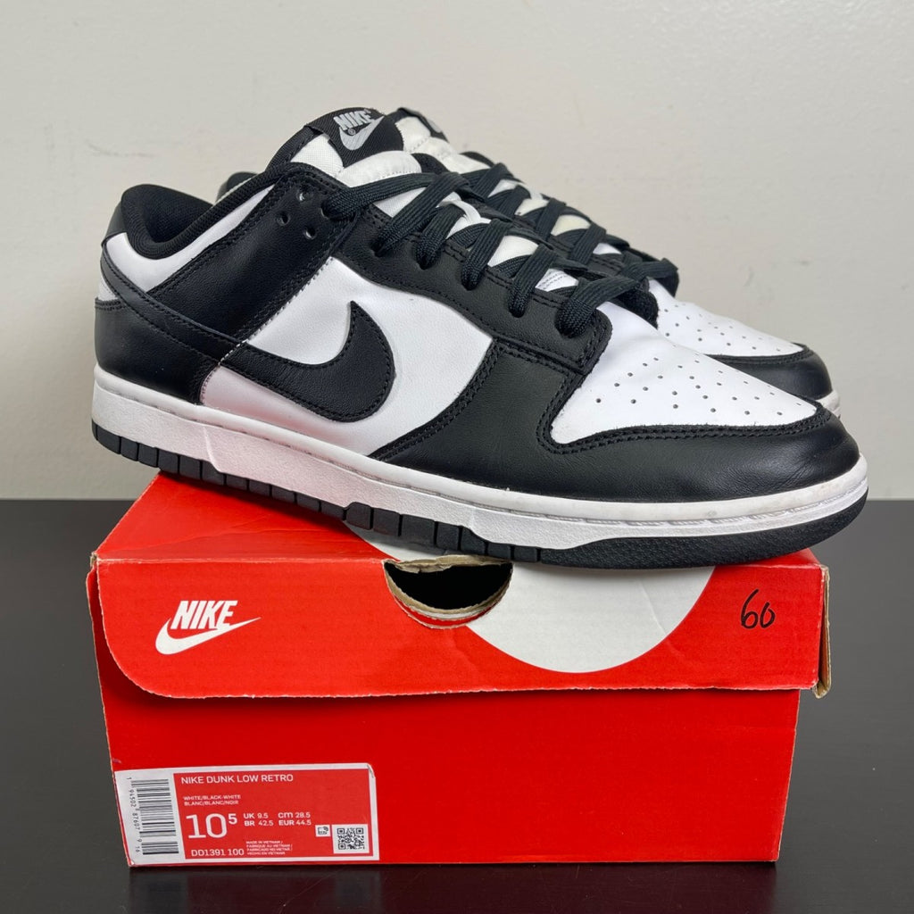 Nike Dunk Low Retro White Black Panda 10.5 (Moderately Worn Pre-Owned)NikeWhite/Black - Image 1