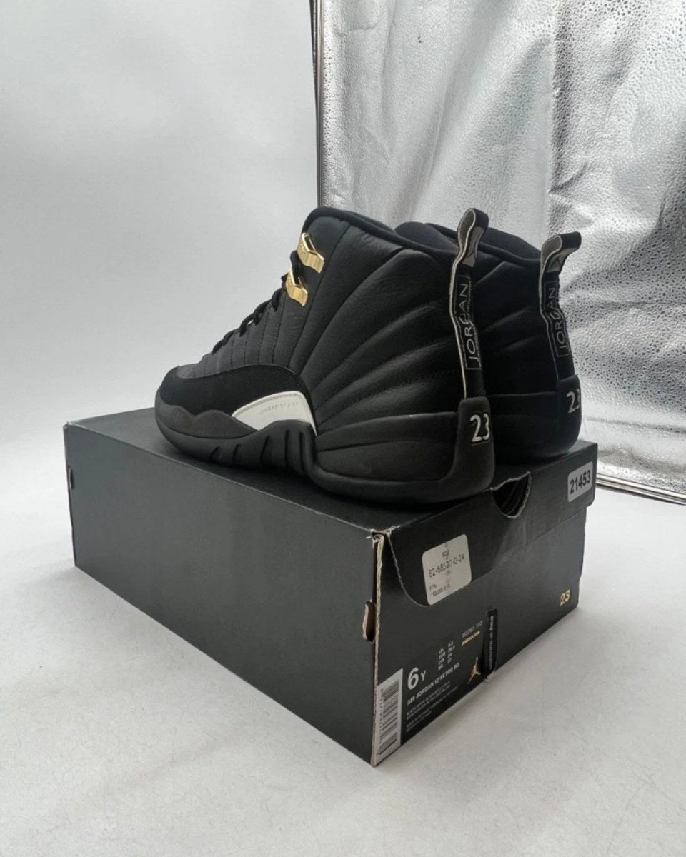 Jordan 12 Retro The Master (GS) 6Y (Moderately Worn Pre-Owned)JordanBlack/Rattan-White-Metallic Gold - Image 3
