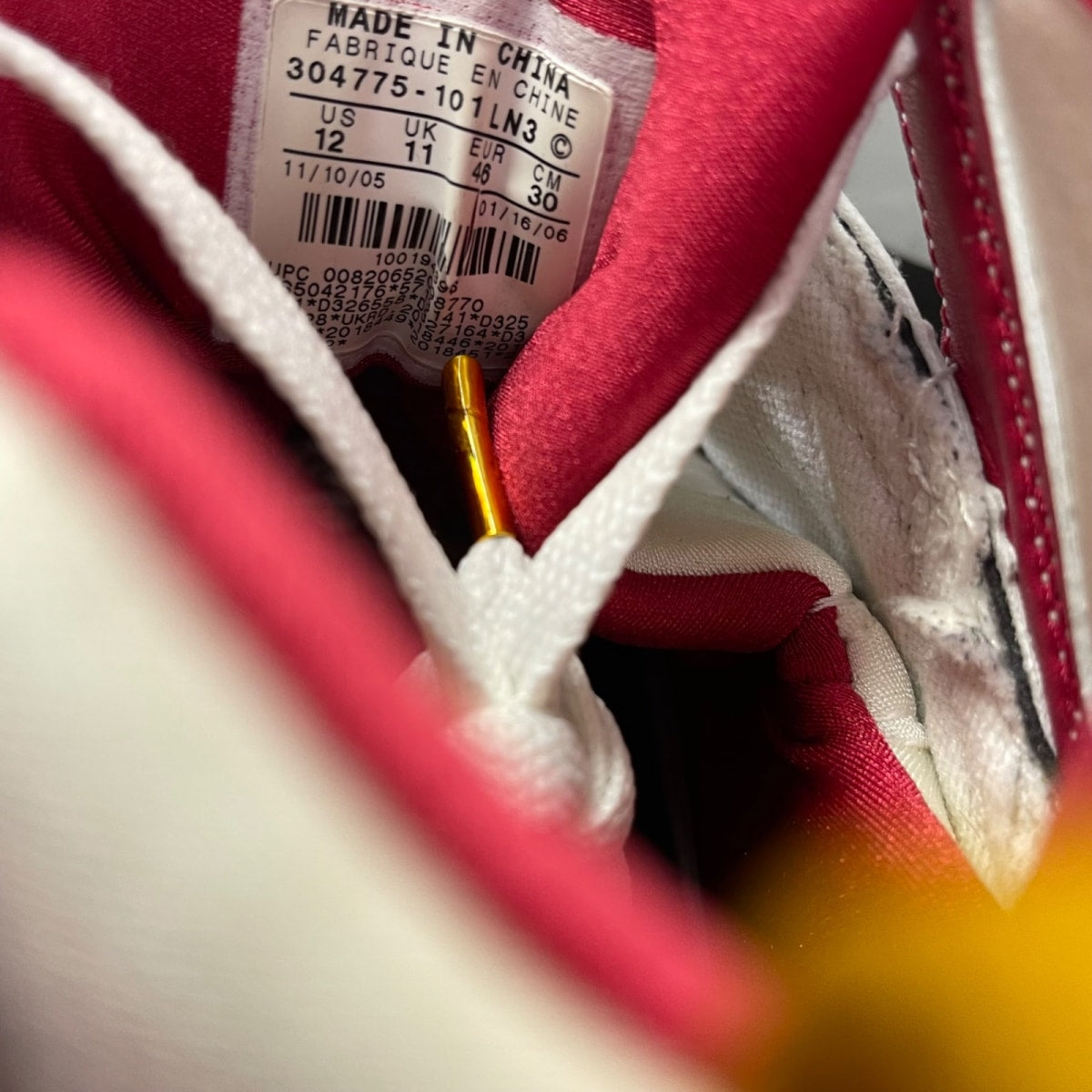 Air Jordan 7 Retro 'Cardinal' 2006 12 (Moderately Worn Pre-Owned)Air JordanWhite/Black-Cardinal Red-Bronze - Image 6