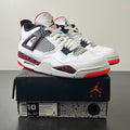 Jordan 4 Retro Flight Nostalgia 10 (Lightly Worn Pre-Owned)JordanWhite/Black-Bright Crimson-Pale Citron - Image 1