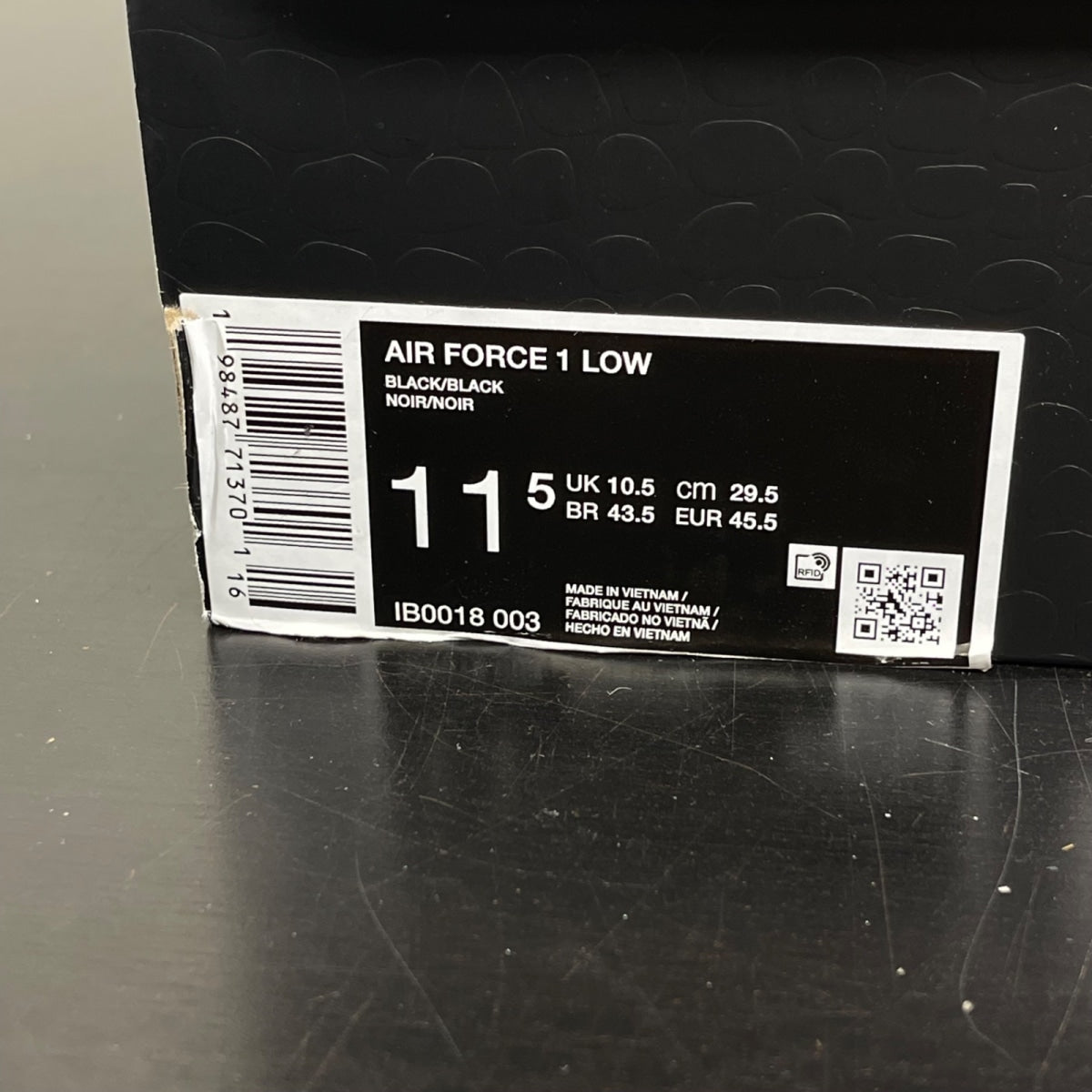 Nike Air Force 1 Low Kobe Bryant Forever Black 11.5 (Moderately Worn Pre-Owned)NikeBlack/Black - Image 7