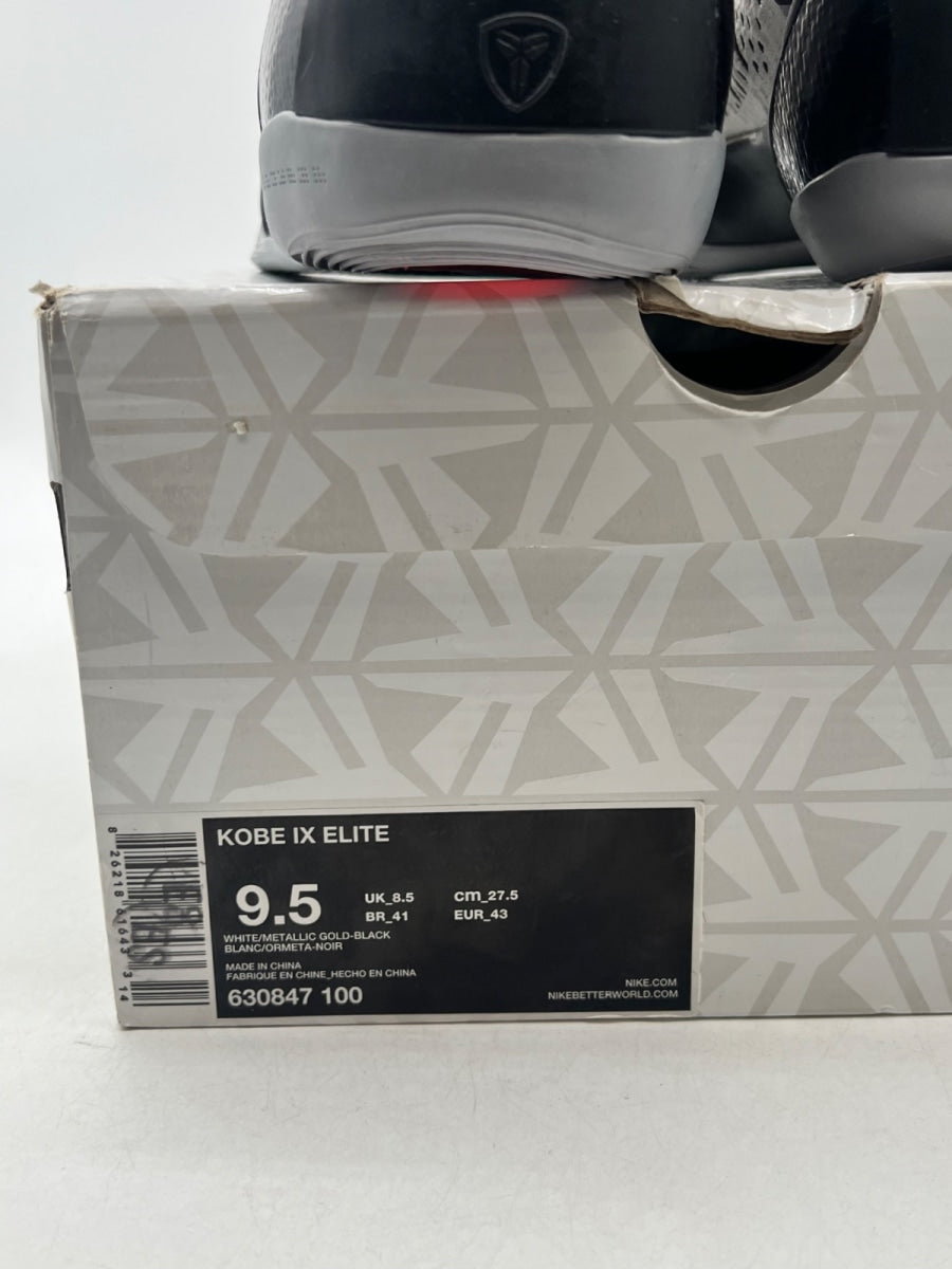Nike Kobe 9 Elite Gold Fundamentals 9.5 (Lightly Worn Pre-Owned)NikeWhite/Metallic Gold-Black - Image 6
