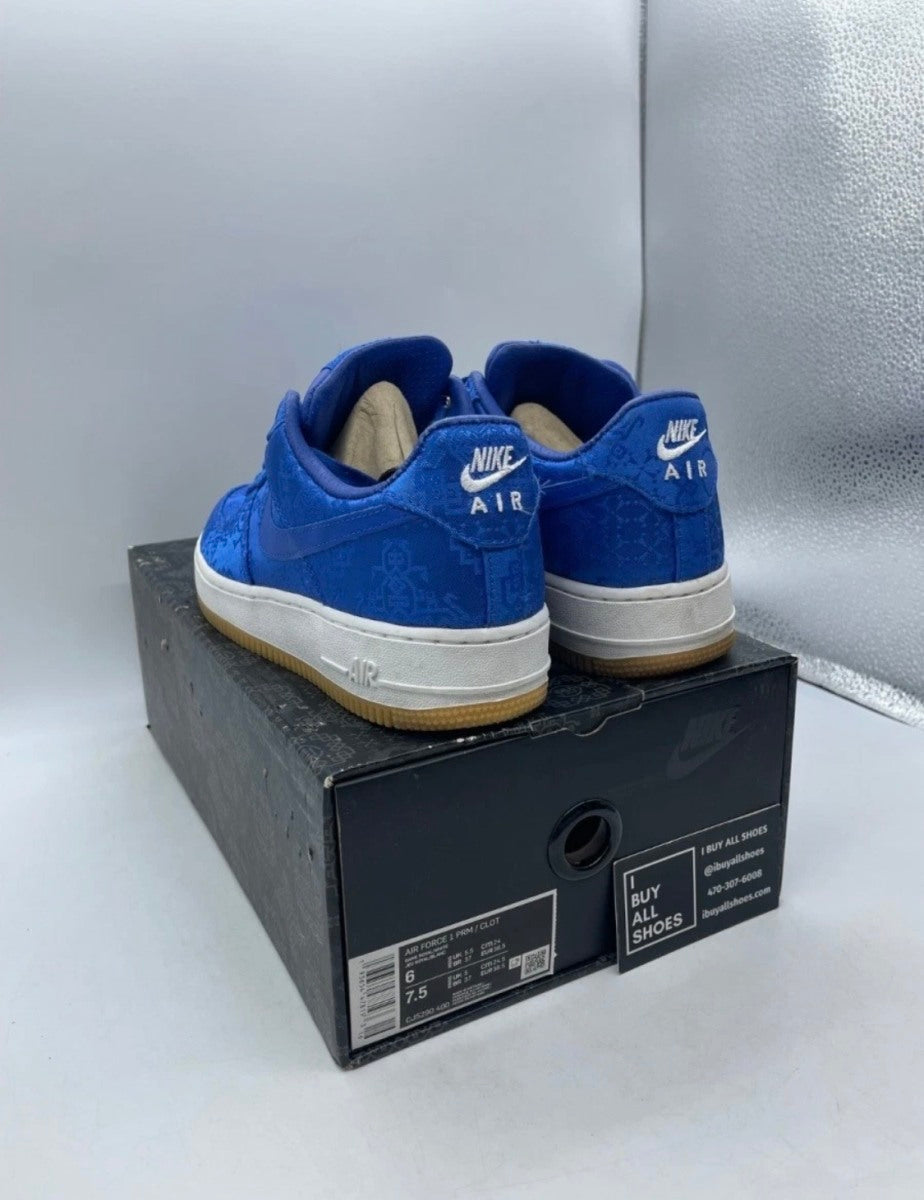 Nike Air Force 1 Low CLOT Blue Silk 6 (Moderately Worn Pre-Owned)NikeUniversity Blue/White-Gum - Image 4