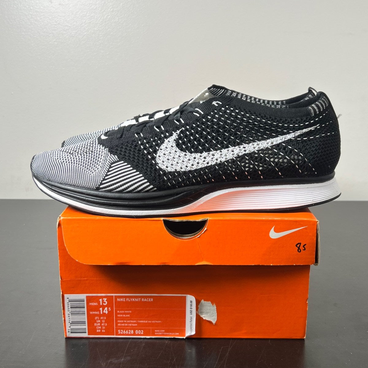 Nike Flyknit Racer Black Tongue 13 (Lightly Worn Pre-Owned)Nike - Image 3