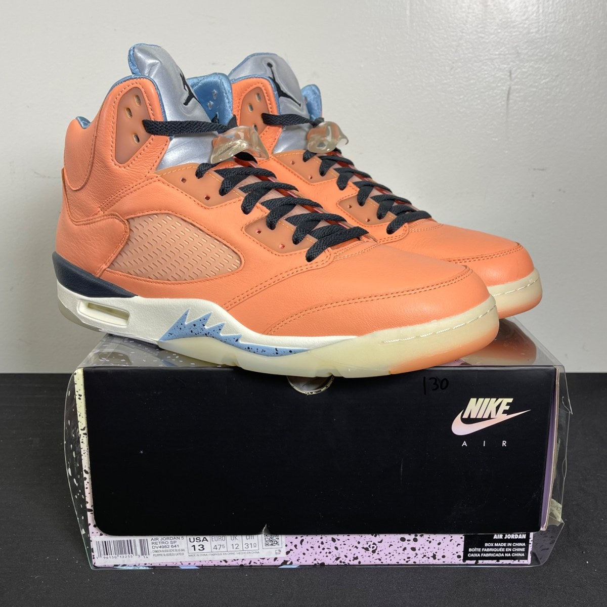 Jordan 5 Retro DJ Khaled We The Best Crimson Bliss 13 (Moderately Worn Pre-Owned)JordanCrimson Bliss/Leche Blue-Sail - Image 1